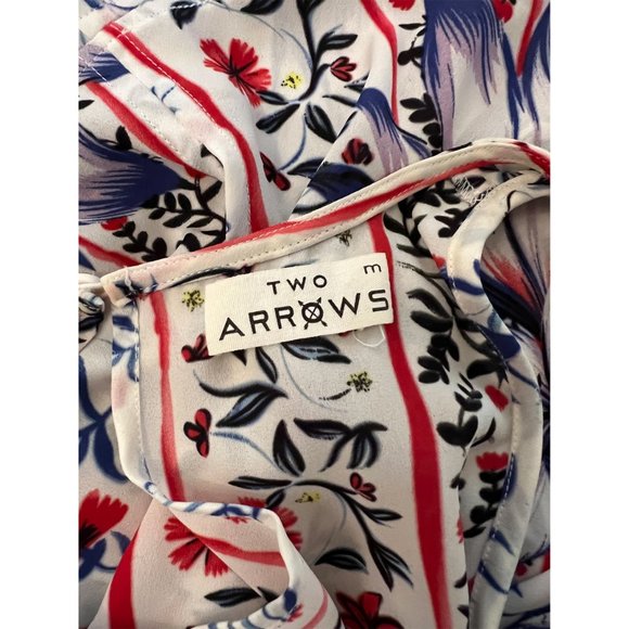 Two Arrows Floral Two-Piece Wrap Dress/ Size Medium - Picture 5 of 6